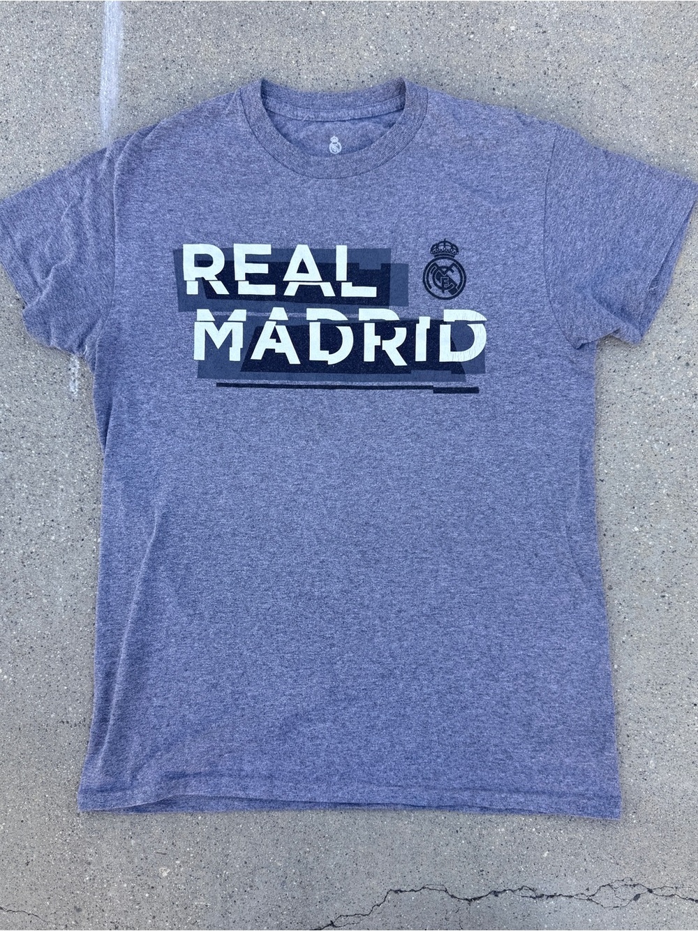 Real Madrid Football / Soccer Team Adult Unisex Gray Tee - Small